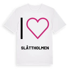 Jag älskar Slåttholmen t-shirt stort tryck – ekologisk bomull t-shirt från PinShirt