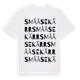 White t-shirt med Smååsekärr ordlek t-shirt