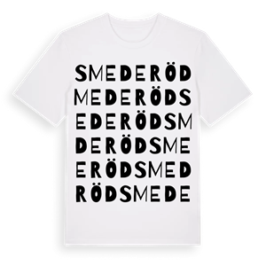 Smederöd ordlek t-shirt – ekologisk bomull t-shirt från Pinshirt