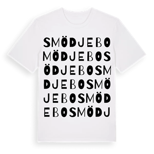 Smödjebo ordlek t-shirt – ekologisk bomull t-shirt från Pinshirt