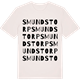 Vintage White t-shirt med Smundstorp ordlek t-shirt