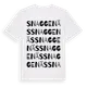 White t-shirt med Snaggenäs ordlek t-shirt