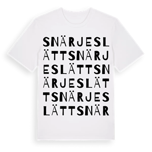 Snärjeslätt ordlek t-shirt – ekologisk bomull t-shirt från Pinshirt