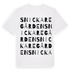 Snickaregården ordlek t-shirt – ekologisk bomull t-shirt från Pinshirt