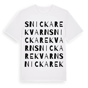 Snickarekvarn ordlek t-shirt – ekologisk bomull t-shirt från Pinshirt