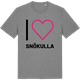 Mid Heather Gray t-shirt med Jag älskar Snökulla t-shirt stort tryck