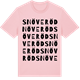 Pink Cotton t-shirt med Snöveröd ordlek t-shirt