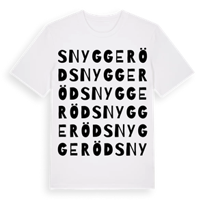 Snyggeröd ordlek t-shirt – ekologisk bomull t-shirt från Pinshirt