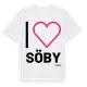 White t-shirt med Jag älskar Söby t-shirt stort tryck