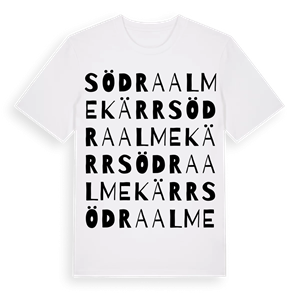 Södra Almekärr ordlek t-shirt – ekologisk bomull t-shirt från Pinshirt