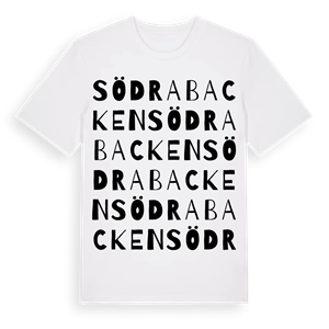 Södra Backen ordlek t-shirt – ekologisk bomull t-shirt från PinShirt