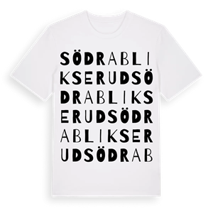 Södra Blikserud ordlek t-shirt – ekologisk bomull t-shirt från Pinshirt