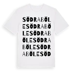 Södra Böle ordlek t-shirt – ekologisk bomull t-shirt från Pinshirt