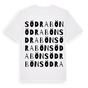Södra Bön ordlek t-shirt – ekologisk bomull t-shirt från Pinshirt
