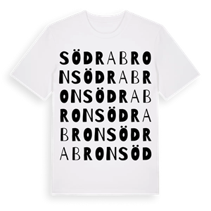 Södra Bron ordlek t-shirt – ekologisk bomull t-shirt från Pinshirt