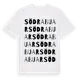 White t-shirt med Södra Buar ordlek t-shirt