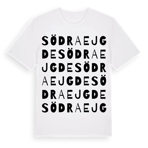 Södra Ejgde ordlek t-shirt – ekologisk bomull t-shirt från Pinshirt