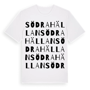 Södra Hällan ordlek t-shirt – ekologisk bomull t-shirt från Pinshirt