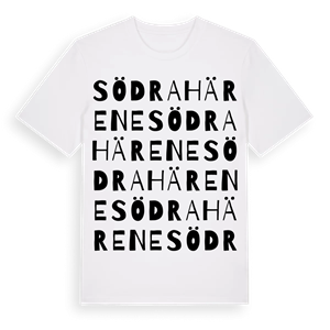 Södra Härene ordlek t-shirt – ekologisk bomull t-shirt från Pinshirt