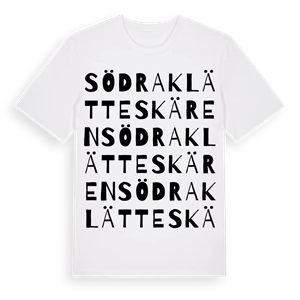 Södra Klätteskären ordlek t-shirt – ekologisk bomull t-shirt från Pinshirt
