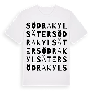 Södra Kylsäter ordlek t-shirt – ekologisk bomull t-shirt från Pinshirt