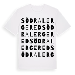Södra Lergered ordlek t-shirt – ekologisk bomull t-shirt från Pinshirt