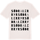 Vintage White t-shirt med Södra Lerryr ordlek t-shirt