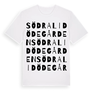 Södra Lidödegården ordlek t-shirt – ekologisk bomull t-shirt från Pinshirt