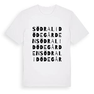 Södra Lidödegården ordlek t-shirt – ekologisk bomull t-shirt från PinShirt