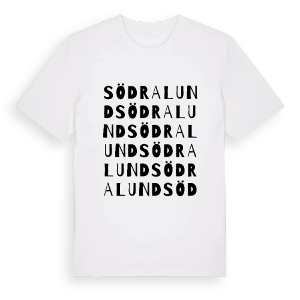 Södra Lund ordlek t-shirt – ekologisk bomull t-shirt från PinShirt