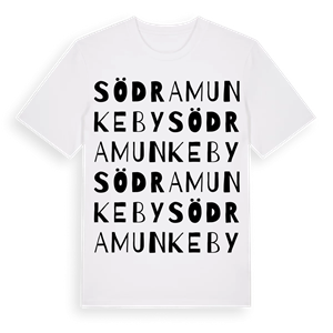 Södra Munkeby ordlek t-shirt – ekologisk bomull t-shirt från Pinshirt