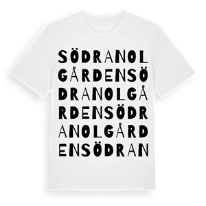Södra Nolgården ordlek t-shirt – ekologisk bomull t-shirt från Pinshirt