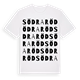 White t-shirt med Södra Röd ordlek t-shirt