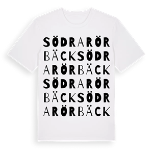 Södra Rörbäck ordlek t-shirt – ekologisk bomull t-shirt från Pinshirt