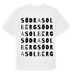 Södra Solberg ordlek t-shirt – ekologisk bomull t-shirt från Pinshirt