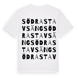 Södra Stavsäng ordlek t-shirt – ekologisk bomull t-shirt från Pinshirt