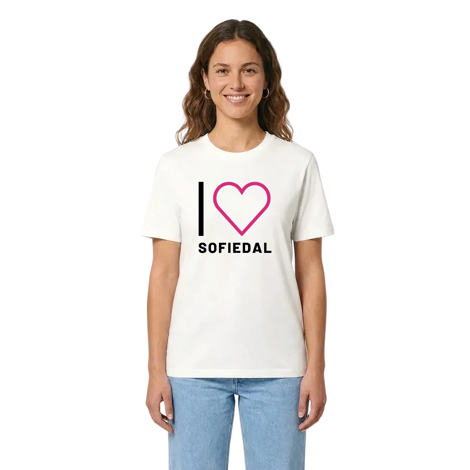 Jag älskar Sofiedal t-shirt stort tryck – White, i miljö