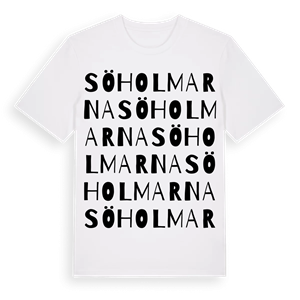 Söholmarna ordlek t-shirt – ekologisk bomull t-shirt från Pinshirt