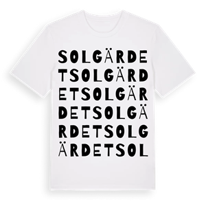 Solgärdet ordlek t-shirt – ekologisk bomull t-shirt från Pinshirt