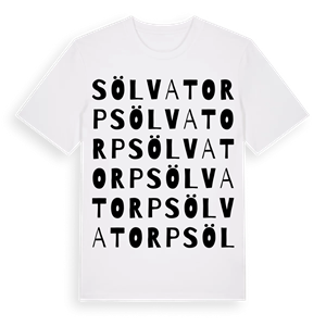 Sölvatorp ordlek t-shirt – ekologisk bomull t-shirt från Pinshirt