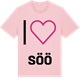 Pink Cotton t-shirt med Jag älskar Söö t-shirt stort tryck