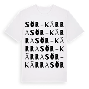 Sör-Kärra ordlek t-shirt – ekologisk bomull t-shirt från Pinshirt