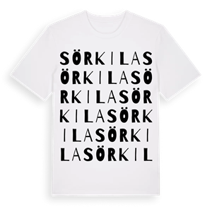 Sörkila ordlek t-shirt – ekologisk bomull t-shirt från Pinshirt