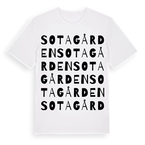 Sotagården ordlek t-shirt – ekologisk bomull t-shirt från Pinshirt
