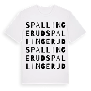 Spallingerud ordlek t-shirt – ekologisk bomull t-shirt från Pinshirt