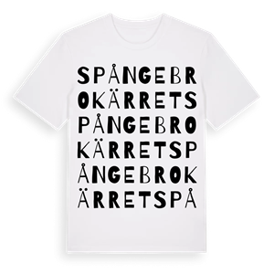 Spångebrokärret ordlek t-shirt – ekologisk bomull t-shirt från Pinshirt