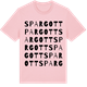 Pink Cotton t-shirt med Spargott ordlek t-shirt
