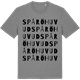 Mid Heather Gray t-shirt med Spåröhuvud ordlek t-shirt
