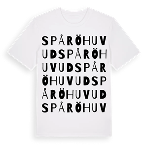 Spåröhuvud ordlek t-shirt – ekologisk bomull t-shirt från Pinshirt