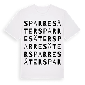 Sparresäter ordlek t-shirt – ekologisk bomull t-shirt från Pinshirt